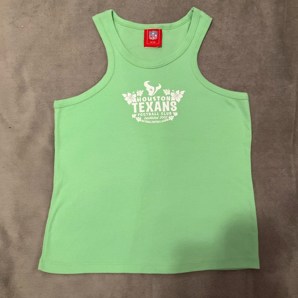 VTG Y2k Green Houston Texans NFL Tank Top